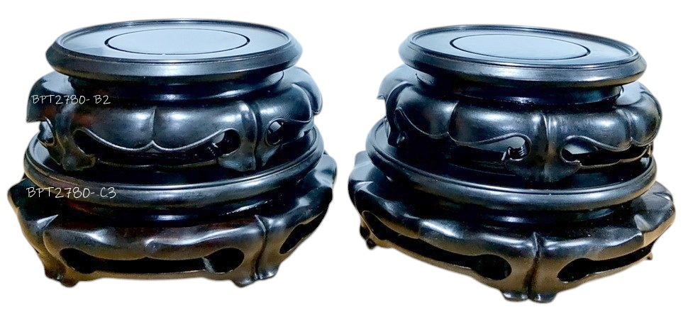 กี๋หรือฐานไม้สไตล์จีน หน้าท๊อปกลม