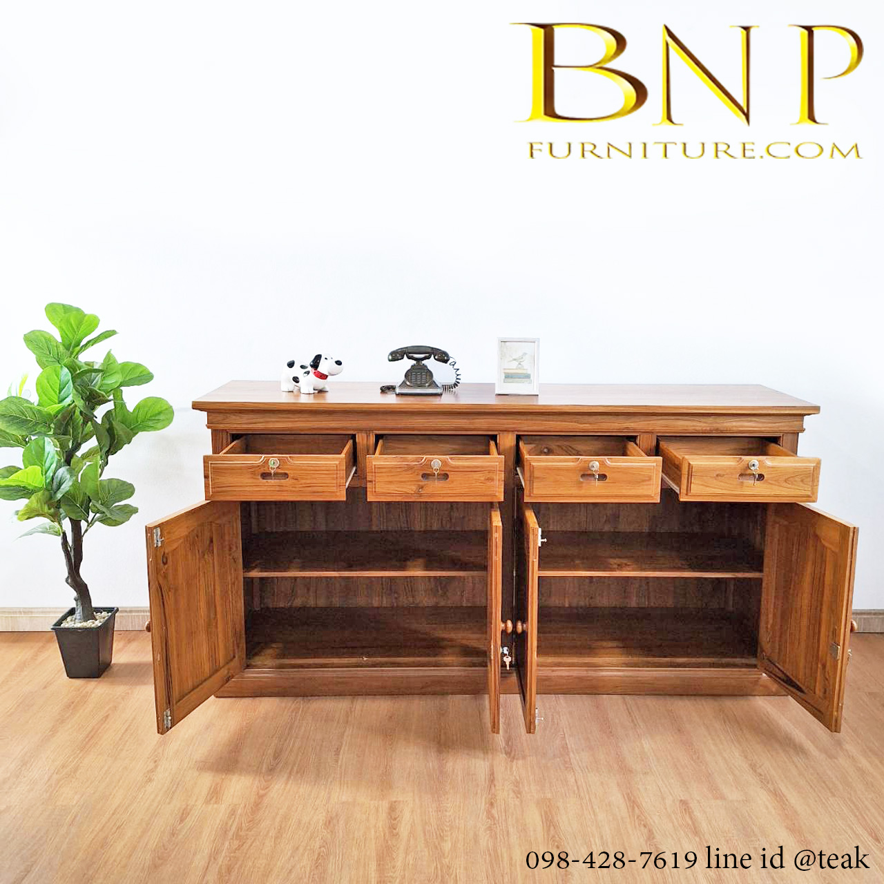 เคาน์เตอร์ในครัว 4 บาน 4 ลิ้นชัก 50x200 สูง 90 ซม.