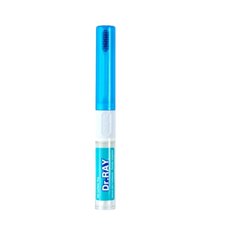 D82 แปรงสีฟัน Dr.Ray Portable integrated (แบบพกพา 2in1) ( สีฟ้า )