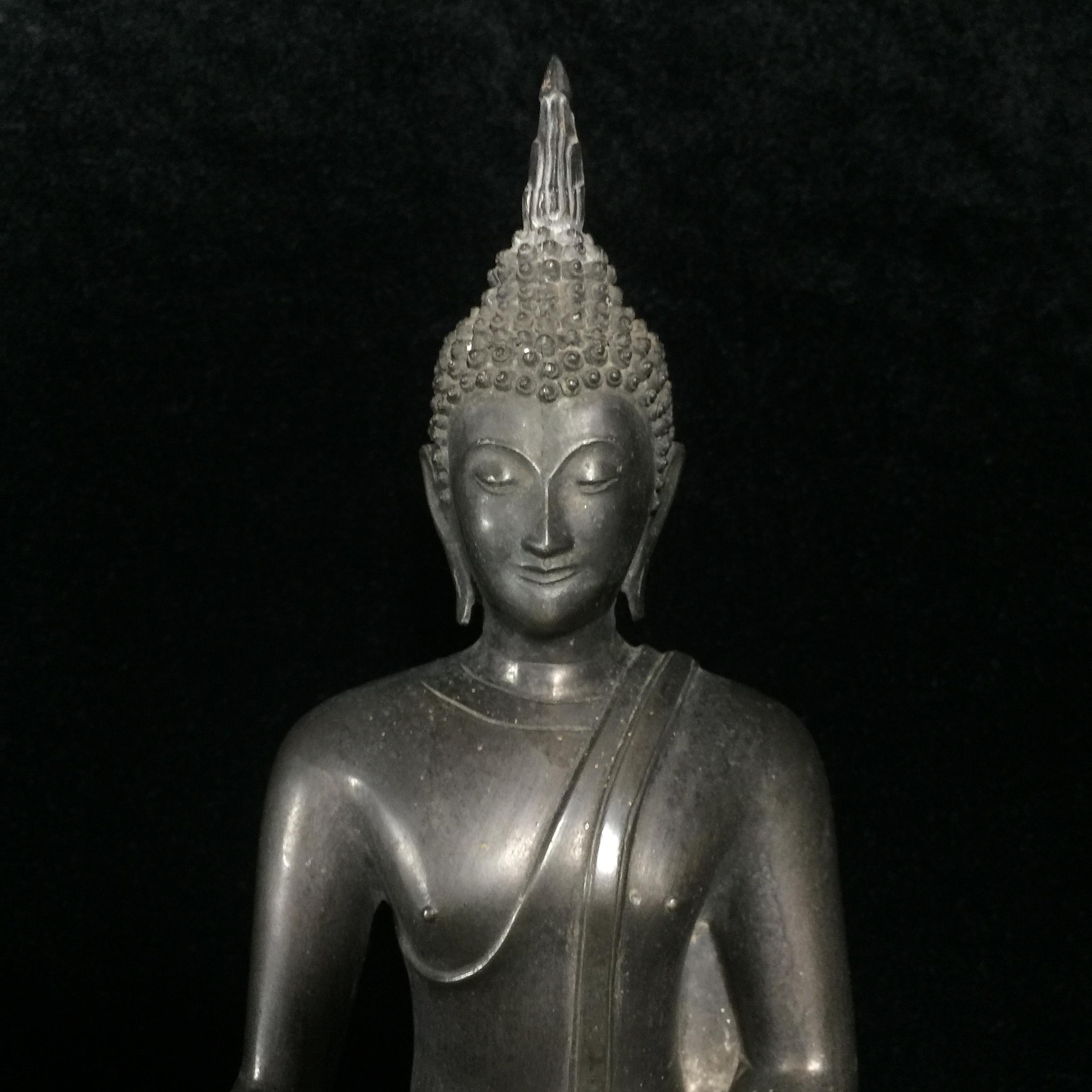 พระพุทธรูปบูชา ภปร ปี2508 วัดบวรนิเวศวิหาร บล็อกกษาปณ์(หนังไก่) หน้าตัก5นิ้ว(ที่สุดของพระบูชา ภปร วัดบวรนิเวศวิหาร)