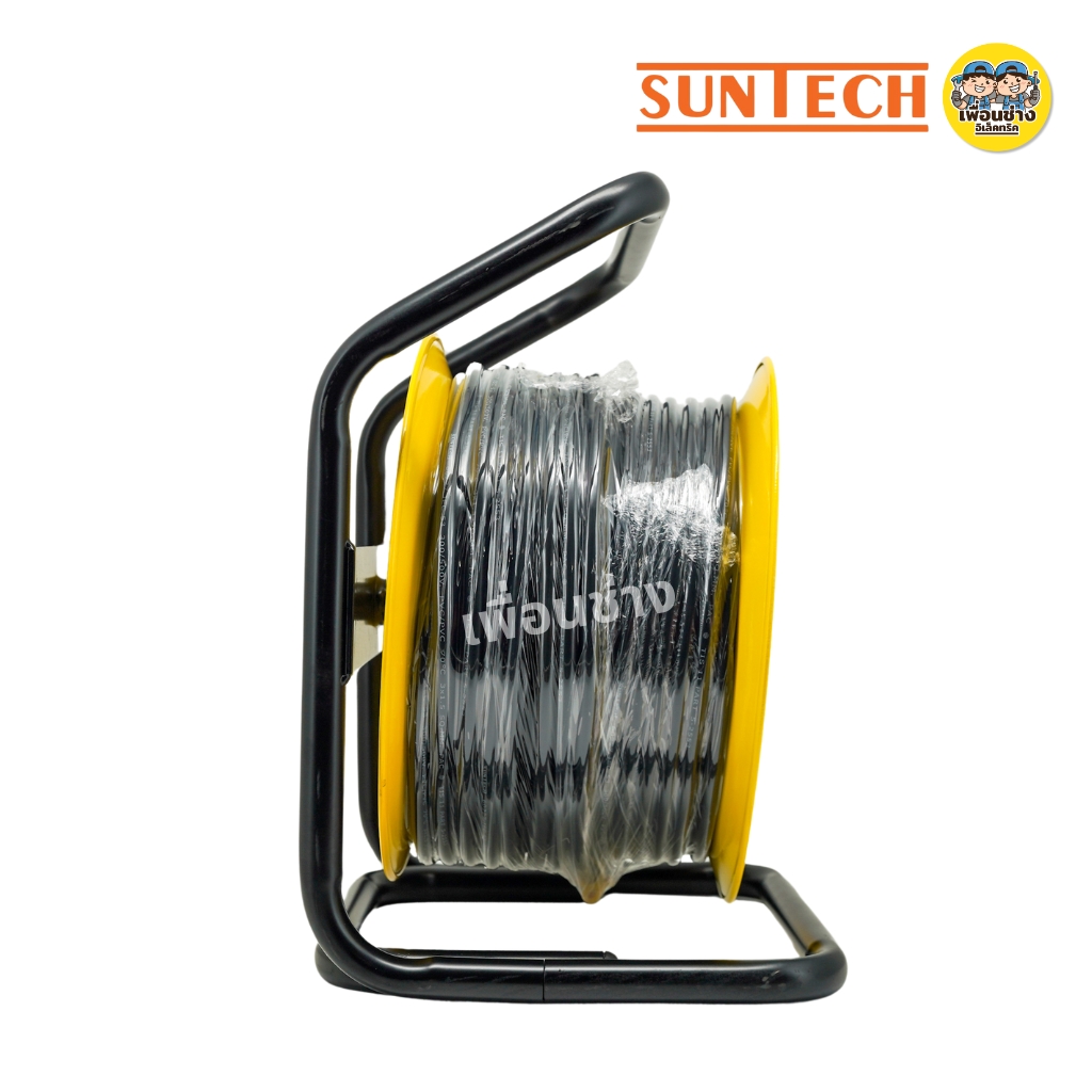 SUNTECH ล้อเก็บสายไฟ มอก. รุ่น BD-THERMAL สวิตซ์ ขนาดสาย 3x1.5 3x2.5 16A 3600W ปลั๊กพ่วง 3 ขากลม ล้อสายไฟ