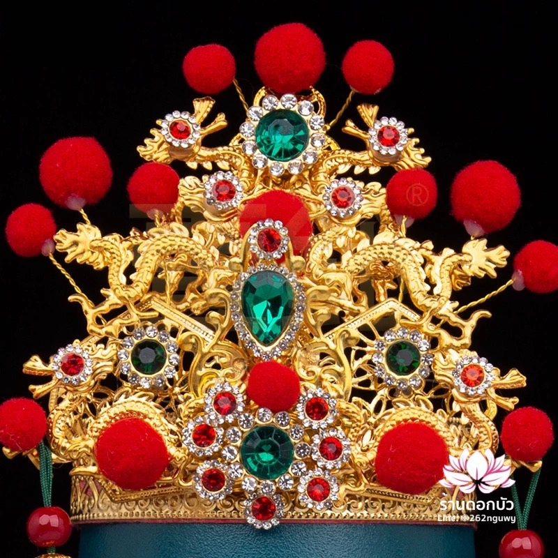 หมวก 6 มังกร หมวกเทพฝ่ายชาย หมวกองค์พระชาย หมวกเทพเจ้ากวนอู หมวกองค์พระกวนเต้กุ้น หมวกเฮียบเที้ยนไต่เต่ หมวกกิมซิ้น