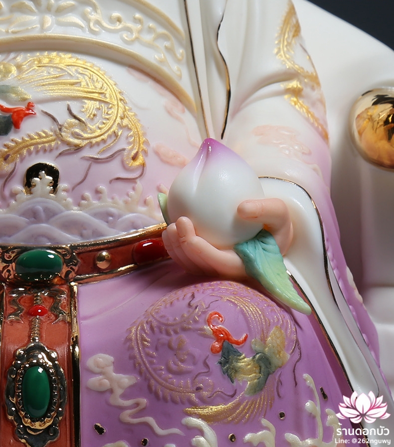 เง็กเซียนฮ่องเต้ หยกอ๋องส่องเต่ และ พระนางซีหวังหมู่ กิมบ้อเนี่ยเนี้ย ประทับนั่งบัลลังก์ คุณภาพพรีเมียม ขนาด 12/16 นิ้ว