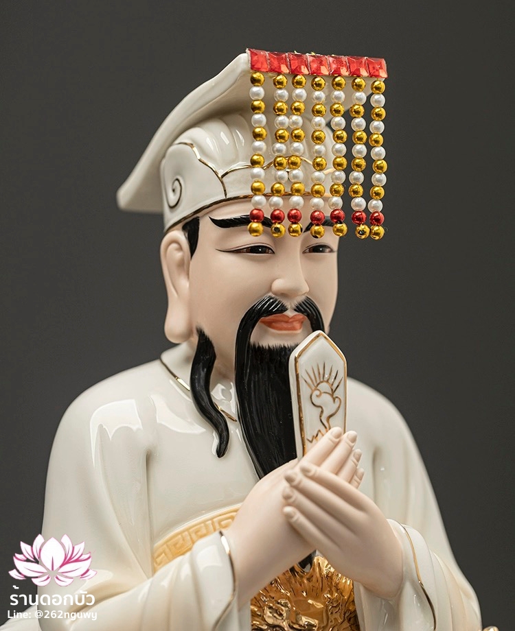 เง็กเซียนฮ่องเต้ หยกอ๋องส่องเต่ และพระนางซีหวังหมู่ กิมบ้อเนี่ยเนี้ย ประทับนั่งบัลลังก์มังกร ขนาด 12/16 นิ้ว