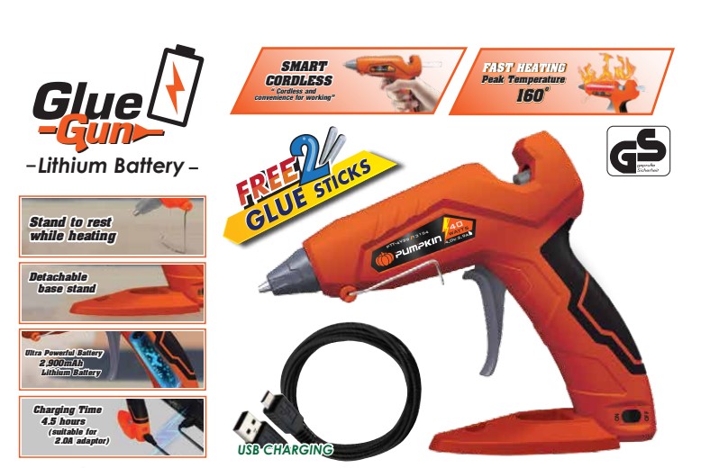 Pumpkin 13154 ปืนยิงกาวไฟฟ้าไร้สาย 4.0V PTT-4V29 ปืนยิงกาว ไร้สาย ปืนยิงกาวไร้สาย ใช้แบต