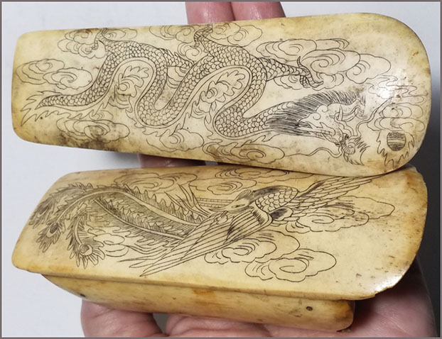 (คู่)โลงจิ๋ว กิมปั่ง หีบมงคล ลายหงส์และมังกร