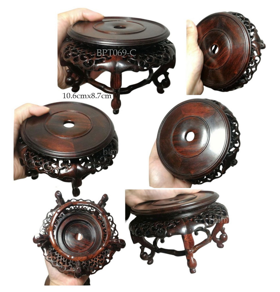 กี๋หรือฐานไม้สไตล์จีนขนาดเล็ก-BPT069-