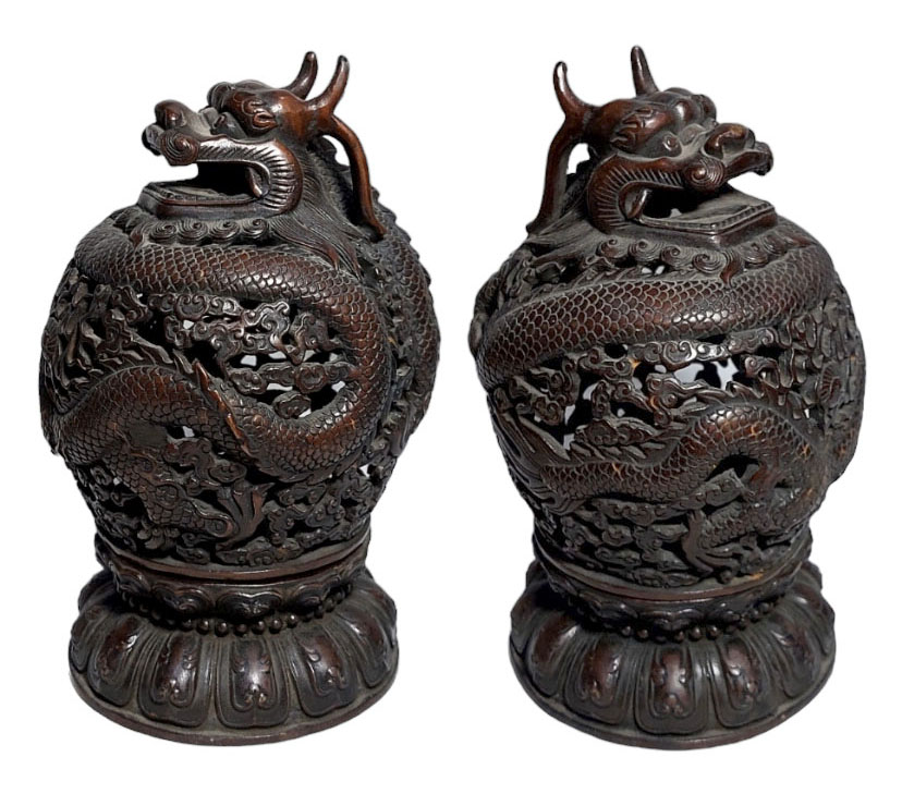 เตากำยาน กระถางกำยาน กระถางธูป ทองเหลืองสไตล์จีน