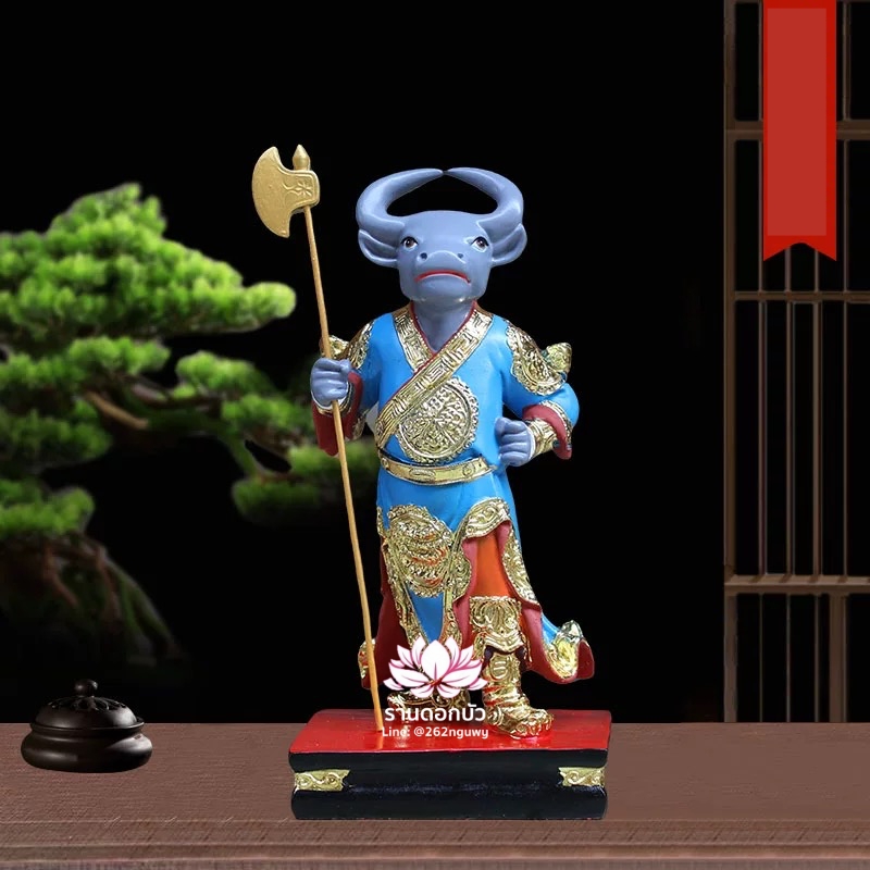 ยมบาลหัววัวหัวม้า ยมทูตหัววัวหน้าม้า งานเรซิ่น ขนาด 12/16 นิ้ว