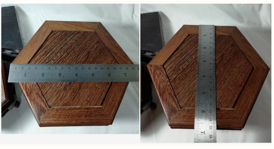 ฐานหรือกี๋ไม้จีน-หกเหลี่ยม 17cm