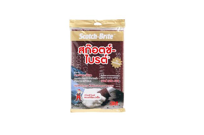 สก๊อตช์-ไบรต์™ 7447 แผ่นใยขัดสำหรับงานอุตสาหกรรม สีแดง ขนาด 4.5x6 นิ้ว Scotch-Brite™ 7447 General Purpose Pad ( Maroon ) 4.5X6 Inch