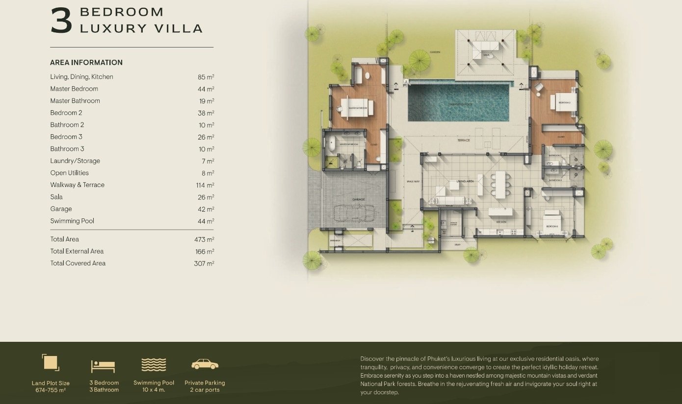 For Sales : Thalang, Luxury Pool Villa, 3 Bedrooms 3 Bathrooms