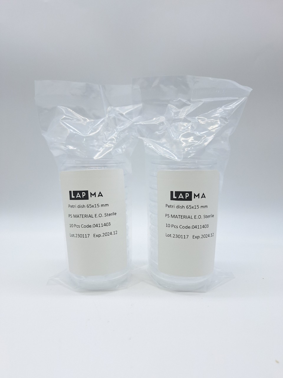 จานเพาะเชื้อ Petri dish ขนาด 90x15 mm / 60x15 mm. / 150x15 mm , พลาสติก LAPMA (ขายยกลัง)