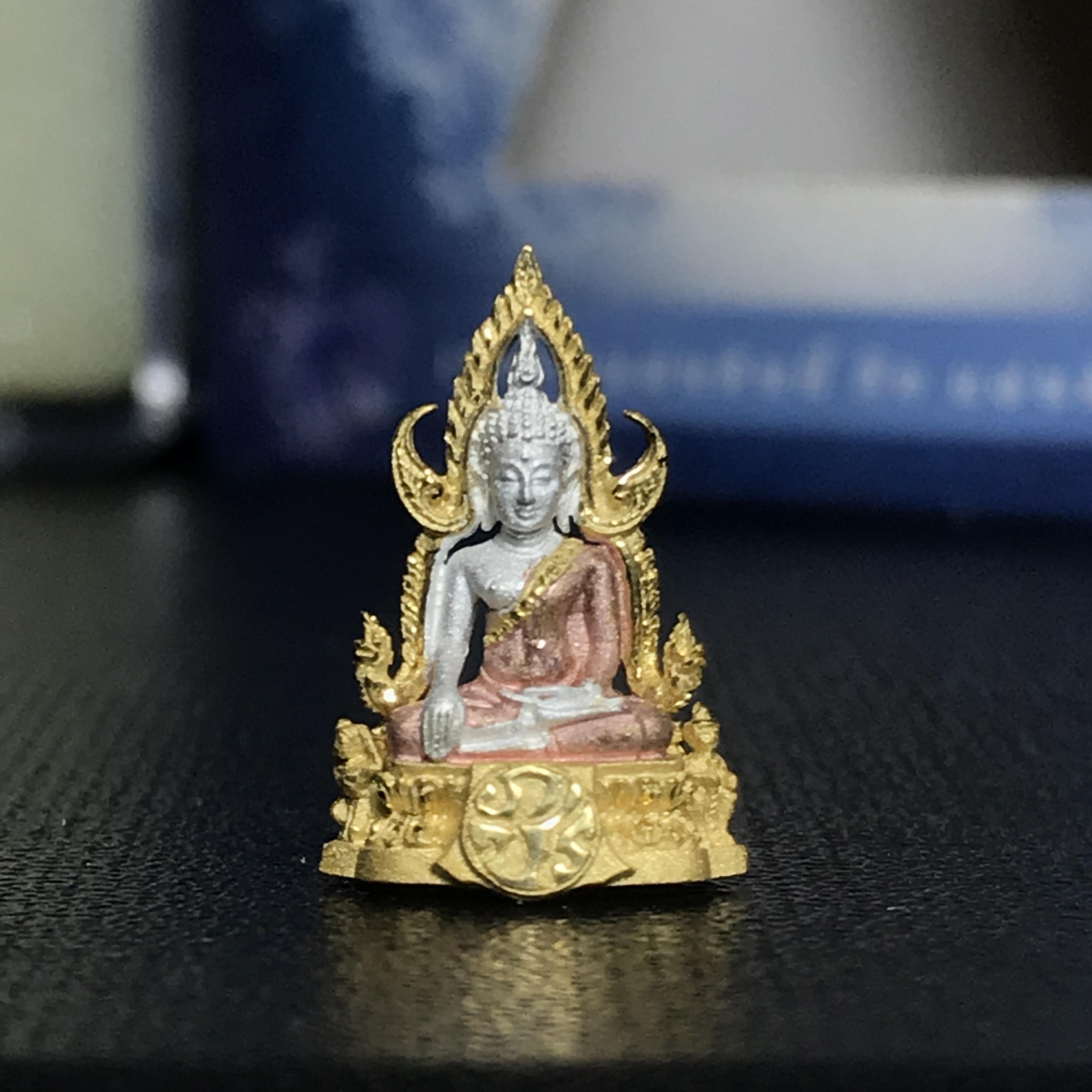พระพุทธชินราช ภปร. โครงการ เพราะแผ่นดินนี้คือแผ่นดินเกิด เนื้อเงินชุบสามกษัตริย์ ปี2551 ขนาดหน้าตัก1/4นิ้ว (สวยงามหายาก)