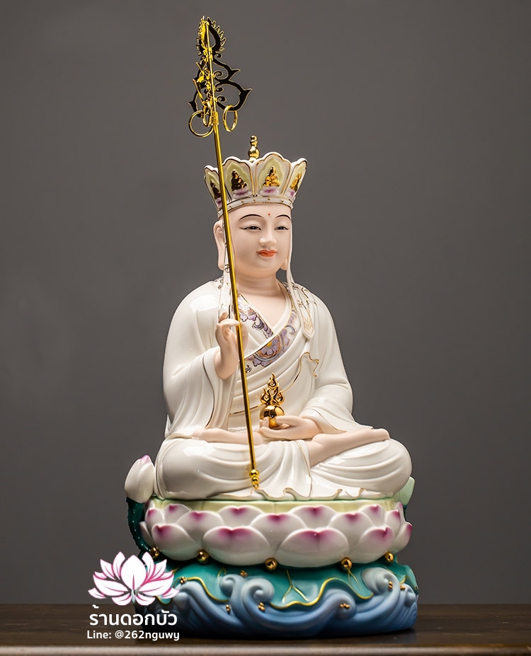 พระพุทธเจ้า พระโพธิสัตว์กวนอิม พระกษิติครรภโพธิสัตว์ พระศรีอริยเมตไตรย ปางประทับนั่งดอกบัว ขนาด 12/16 นิ้ว