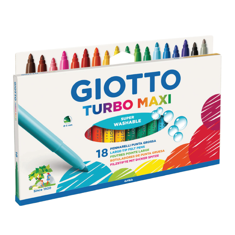 ปากกาเมจิกแท่งใหญ่ 18 สี GIOTTO- Turbo Maxi Markers