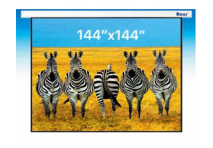 จอรับภาพโปรเจคเตอร์ แบบมอเตอร์ไฟฟ้า ยี่ห้อ Razr (เรซน์) ขนาด 144x144 นิ้ว ฟรีรีโมทไฟฟ้า