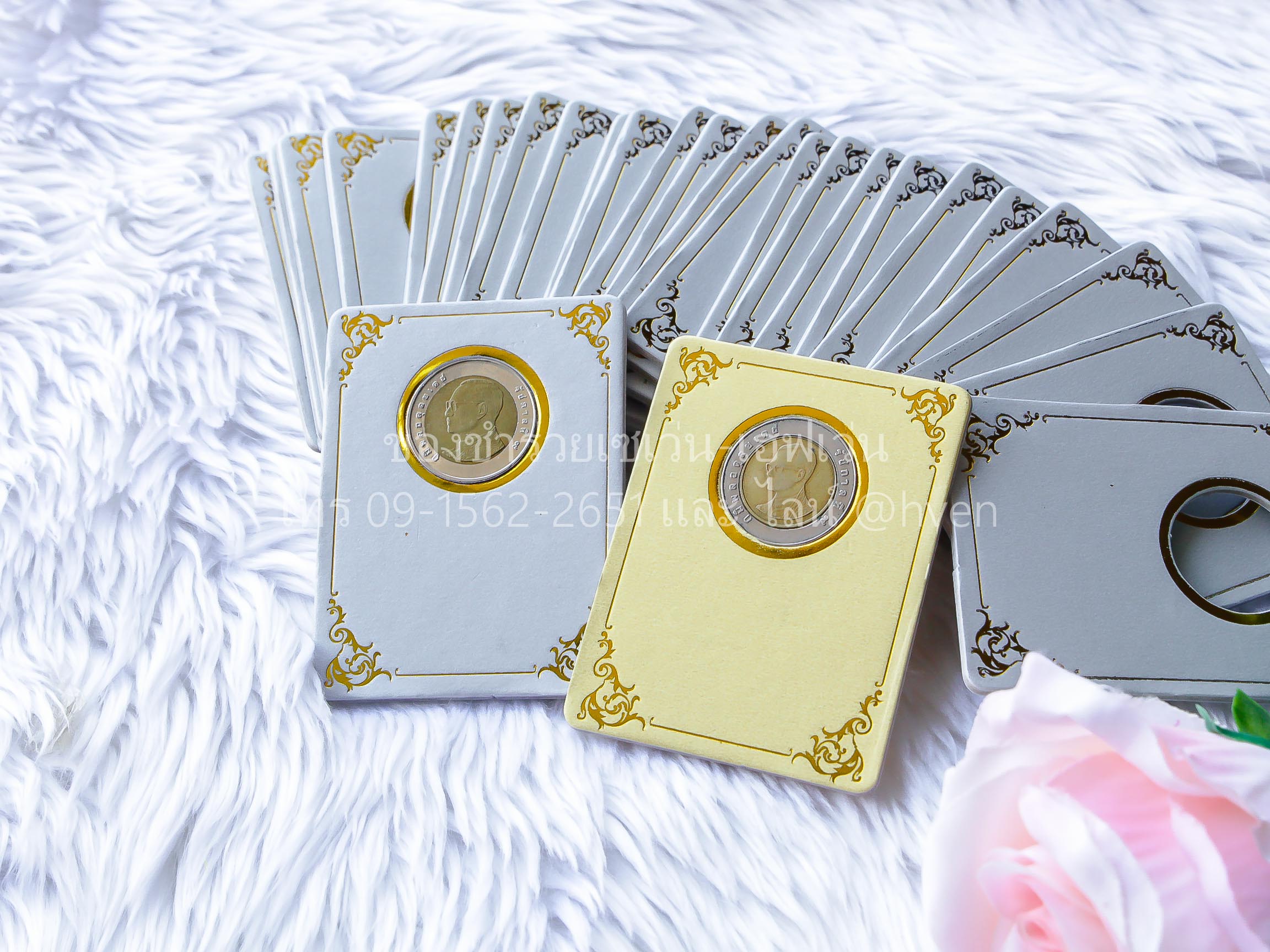 ของชำร่วยงานศพ ที่ใส่เหรียญ กรอบใส่เหรียญ 10 (ไม่รวมเหรียญ)