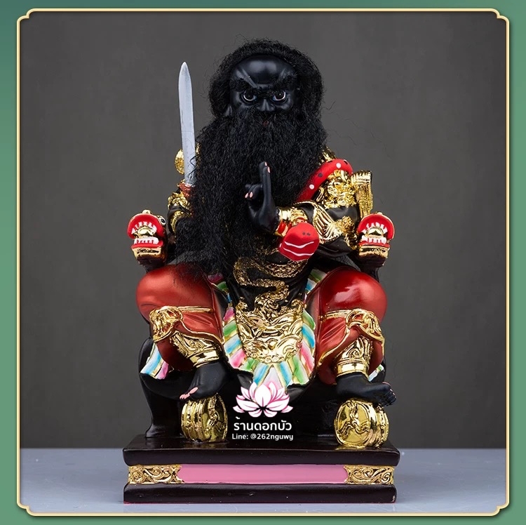 หวดจูเซ่งกุ๊น 3 พี่น้อง ฮวบจู่กง หรือ เตียวกงเสงกุ้น เชี่ยวกงเสงกุน (เขียว) และอั่งกงเสงกุ้น (แดง) ขนาด 12 นิ้ว