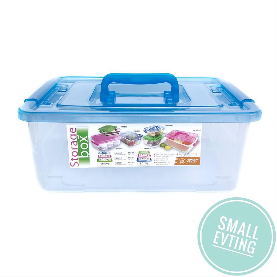 Small Evting กล่องเก็บของ เอนกประสงค์ ทรงเตี้ย Size L รุ่น PN3402 จำนวน 1 ใบ กล่อง กล่องใส กล่องใส่ของ สีใส storage box