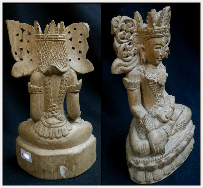 พระไม้แกะ งานเก่า ศิลปะพม่าสูง 18.5cm