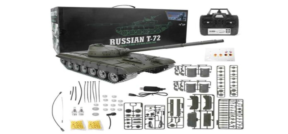 รถถังบังคับวิทยุ RUSSIAN T-72 (MS) ขนาด1/16 ป้อมปืน BB-Shot ยิงได้จริง ไฟเสียงควันครบ สมจริง