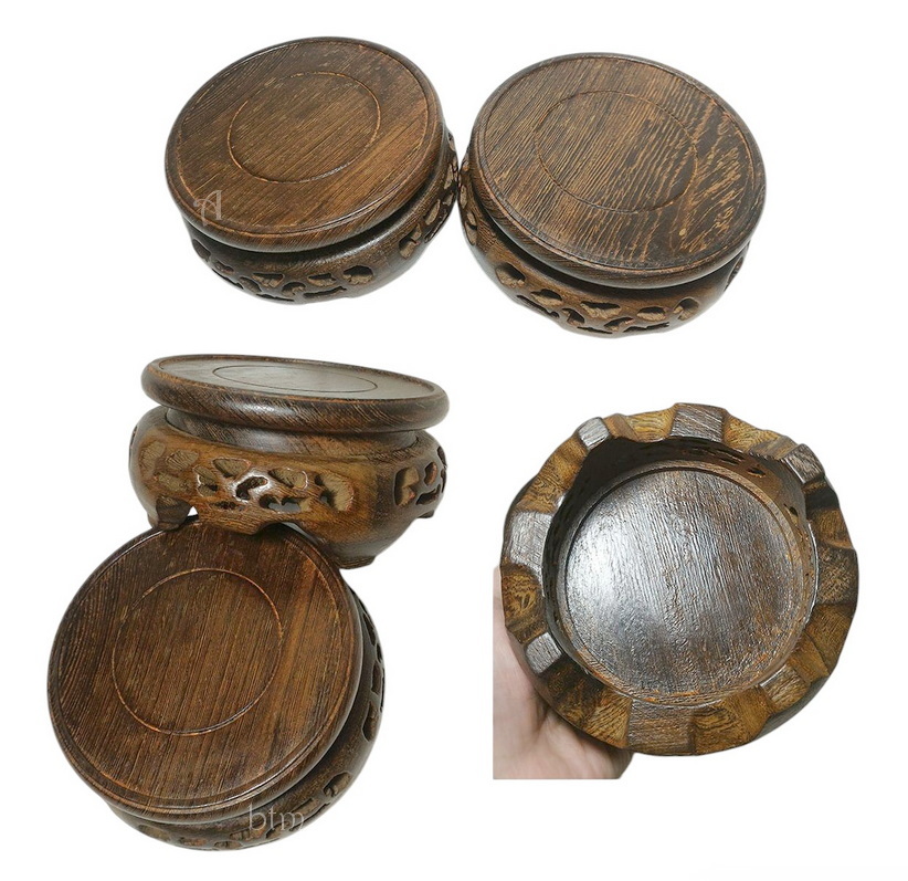 กี๋หรือฐานไม้ทรงกลม ไม้wenge (แบบด้าน)--BPT054--