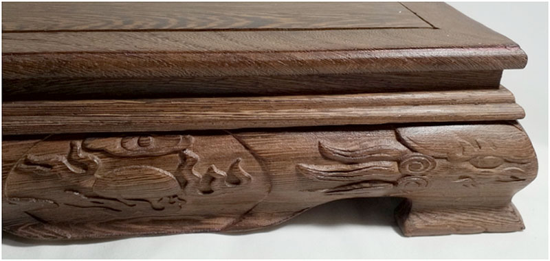 กี๋หรือฐานไม้สไตล์จีน ขาสิงห์ ท๊อปประมาณ18cmx28.5cm ตัวละ