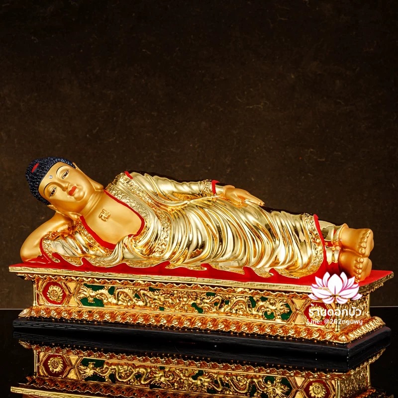 พระพุทธรูป พระพุทธเจ้า พระพุทธรูปปางไสยาสน์ พระพุทธรูปปางนอน งานเรซิ่น ขนาด 46 cm.