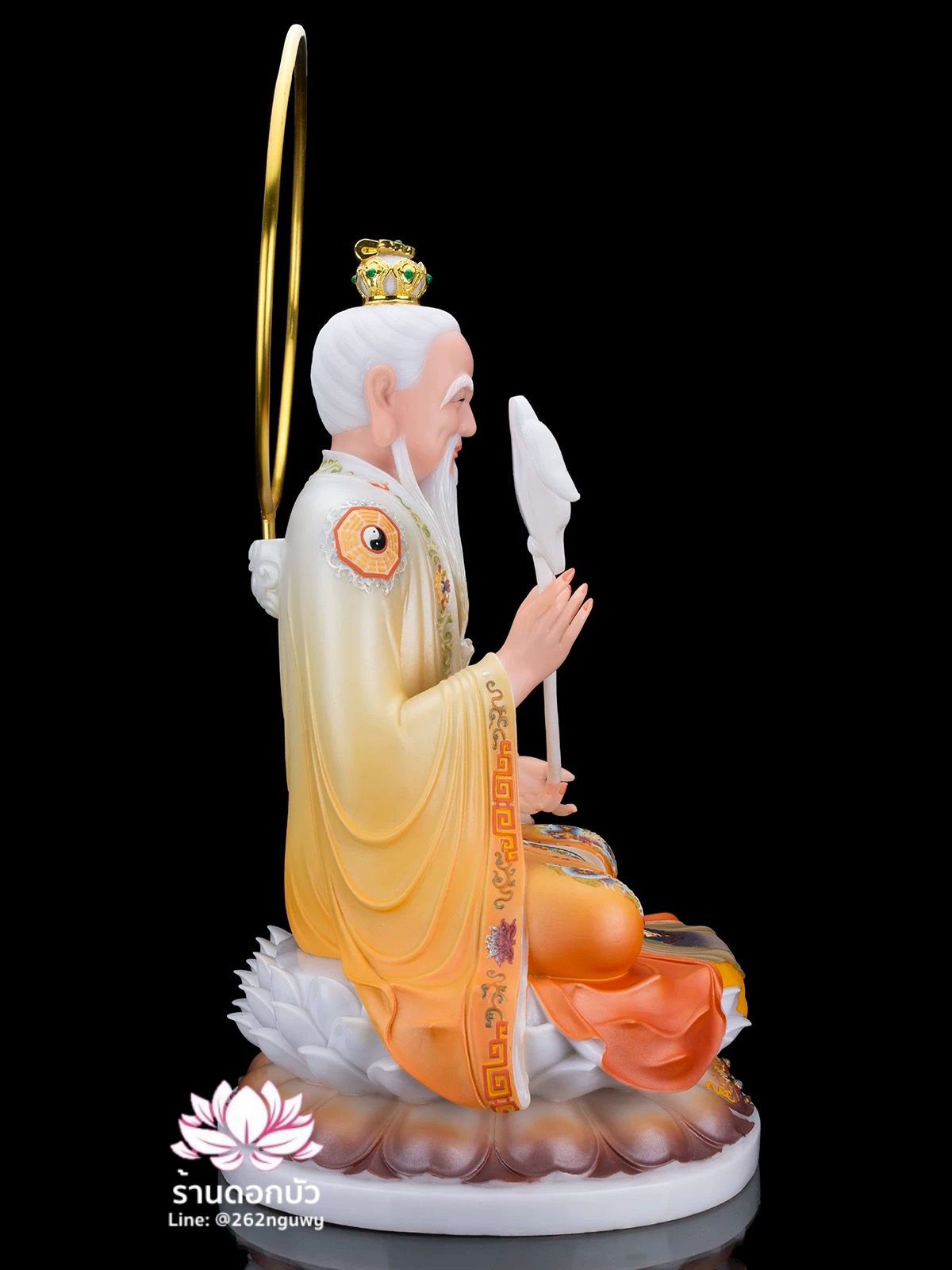 ศาสดาเต๋า ซำเช้งเต๋าจ้อ โตเต็กเทียนจุน หรือไท่ส่องโล้กุ๊น หง่วนซี่เทียนจุน เล็งโป้เทียนจุน งานหินอ่อนคุณภาพสูง ขนาด 12/16/19/26 นิ้ว