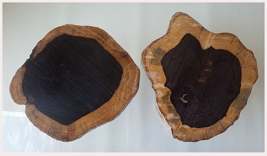 ฐานไม้มะเกลือ(African Ebony) หนา3cm แบบที่2(ตัวอย่าง)