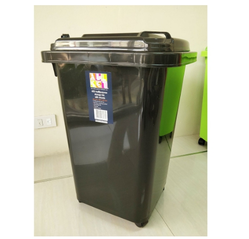 ถังขยะ 60 ลิตร ฝาเรียบ มีล้อ