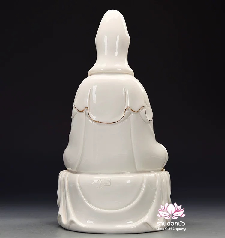 พระโพธิสัตว์กวนอิม พระแม่กวนอิมโพธิสัตว์ ปางพนมมือ ประทับนั่งดอกบัว ขนาด 12/16 นิ้ว