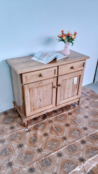 เคาน์เตอร์ขาโบราณ เสี้ยนขาว 40x100x สูง 80 ซม.