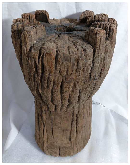 งานไม้เก่า(ดุมล้อเกวียน) สูง28cm