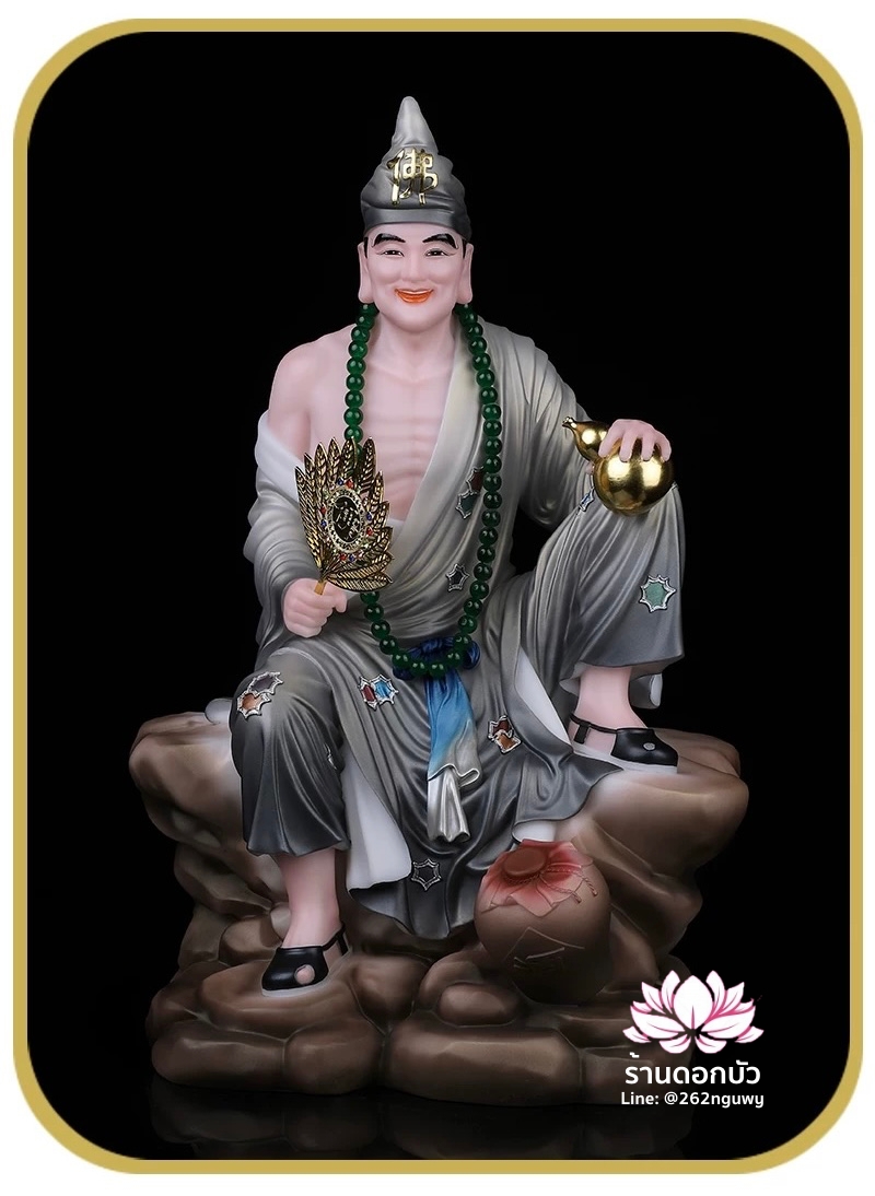 พระอรหันต์จี้กง เต้าจี้ฉานซือ งานหินอ่อนคุณภาพสูง ขนาด 12/16/19/26 นิ้ว
