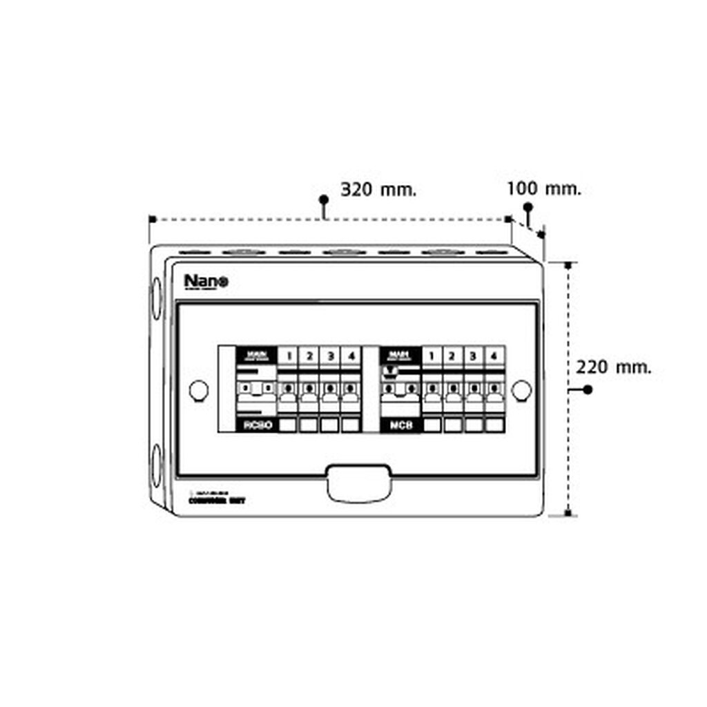 NANO Split bus 4+4 ช่อง ตู้คอนซูมเมอร์ แบบ บัสบาร์แยก MCB RCBO ตู้โหลด ตู้ควบคุมไฟ ตู้คอนโทรล ตู้คุมไฟ Shihlin
