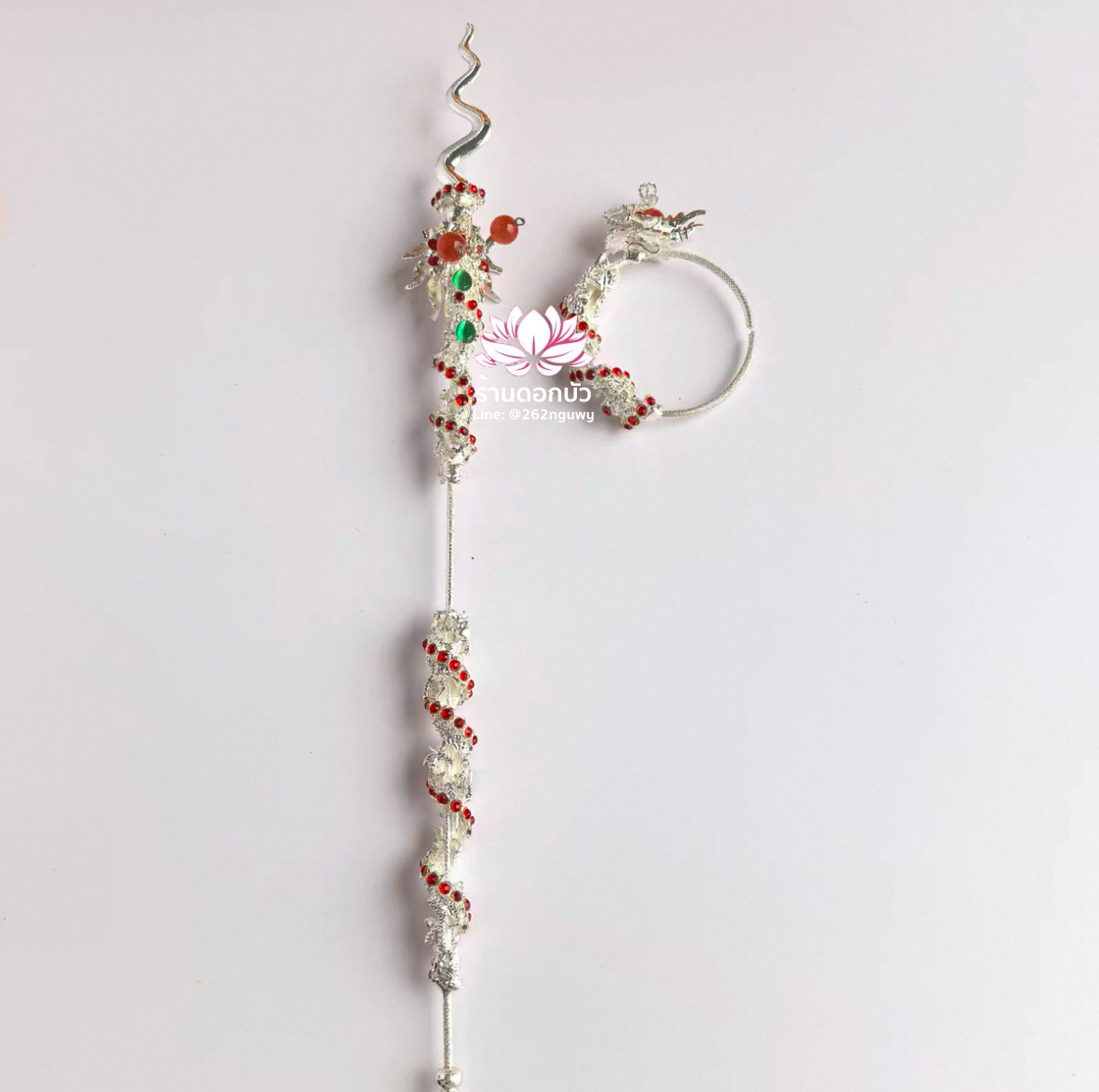 ทวนพร้อมห่วงนาจา สำหรับองค์พระกิมซิ้น อาวุธเทพเจ้านาจา หลี่โล่เฉี้ย จงตั๋นหง่วนโส่ย งานไต้หวันพรีเมียม