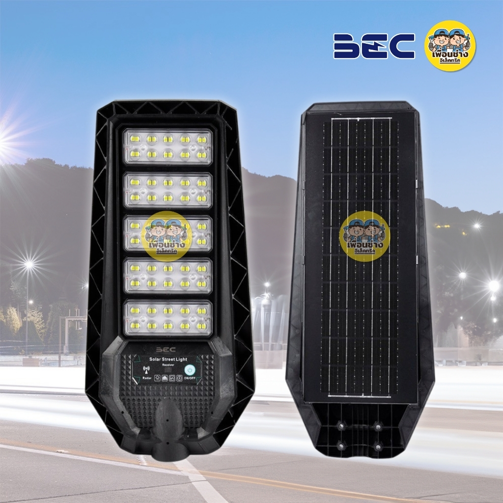 BEC โคมถนน LED โซล่าเซลล์ รุ่น OXFORD 100w แสงขาว 6500K Street light โคมไฟถนน