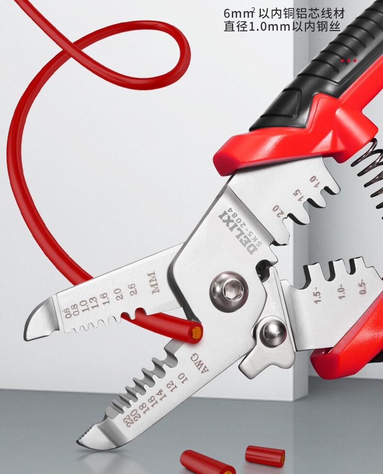 DELIXI คีมอเนกประสงค์ ตัด ปอก ย้ำ เครื่องมือช่าง คีมย้ำ คีมปอก คีมตัด มัลติฟังก์ชั่น คีม