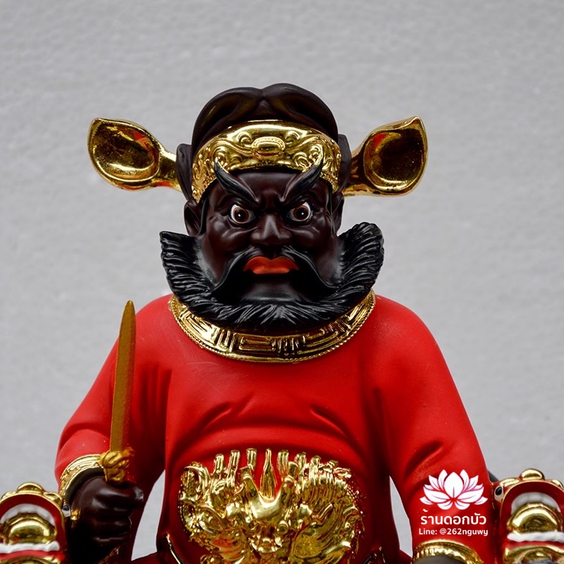 เทพเจ้าจงขุย จงขุยเทียนซือ จงขุยเอี๋ยกง ปางนั่งบัลลังก์มังกร งานเรซิ่น ขนาด 12 นิ้ว