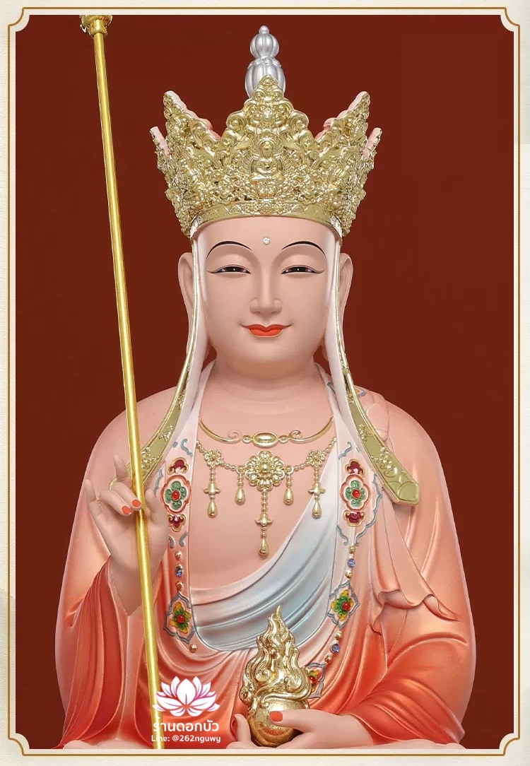 พระพุทธเจ้า (พระยูไล) พระโพธิสัตว์กวนอิม (กวนอิมผ่อสัก) พระมหาสถามปราปต์โพธิสัตว์ (ไต่ซีจี่ผ่อสัก) งานเรซิ่น ขนาด 12/16/19 นิ้ว