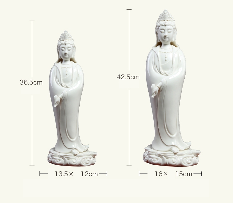 พระโพธิสัตว์กวนอิม พระแม่กวนอิมปางประทานน้ำมนต์ ประทับยืนเหนือเมฆ ขนาด 15/17 นิ้ว