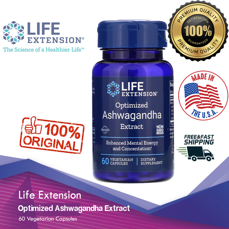 Life Extension, Optimized Ashwagandha Extract, 60 Vegetarian Capsules