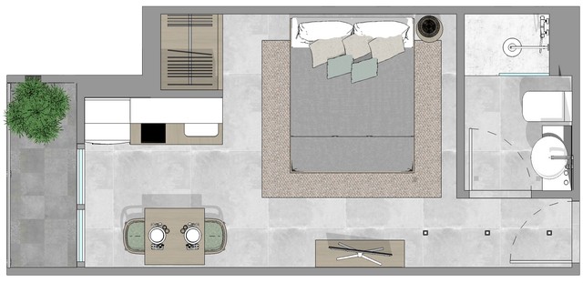 For Rent : Condo in Chalong area Tower III, studio room, 5th flr.