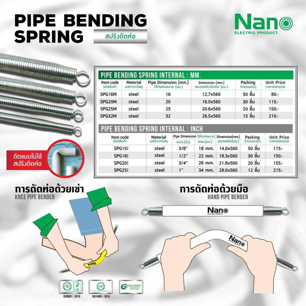 NANO สปริงดัดท่อร้อยสายไฟ Bending Spring สปริง สปริงดัดท่อ PVC