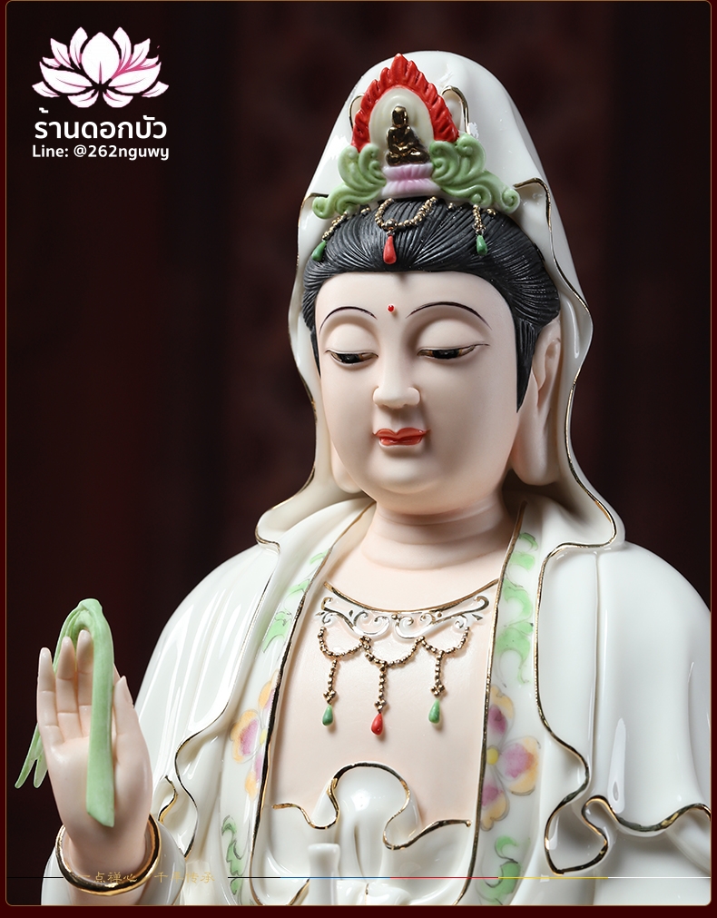 พระพุทธเจ้า (พระยูไล) พระโพธิสัตว์กวนอิม (กวนอิมผ่อสัก) พระมหาสถามปราปต์โพธิสัตว์ (ไต่ซีจี่ผ่อสัก) ขนาด 14 นิ้ว