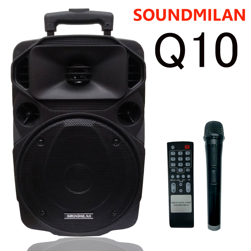 ตู้ลำโพง ลำโพงบลูทูธ SOUNDMILAN ตู้ ล้อลาก 8นิ้ว รุ่น ML-Q10