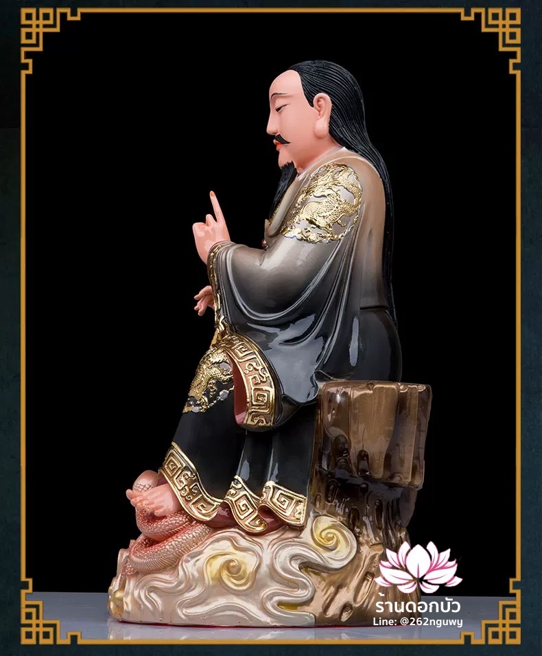 เฮี่ยนเที้ยนซ่งเต่ ตั่วเหล่าเอี๊ย หรือเจ้าพ่อเสือ ปางประทับนั่งเหยียบงูและเต่า ขนาด 12/16/19 นิ้ว