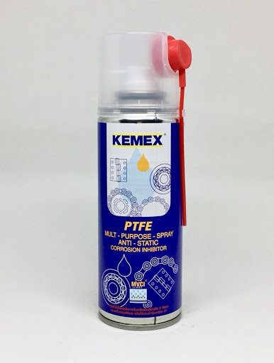 KEMEX สเปรย์หล่อลื่นผสมสาร PTFE (Teflon) สเปรย์ หล่อลื่นโซ่ หล่อลื่นบานพับ หล่อลื่นลูกปืน ***หัวฉีดใหม่ใช้ง่ายกว่าเดิม****ขนาด200ml